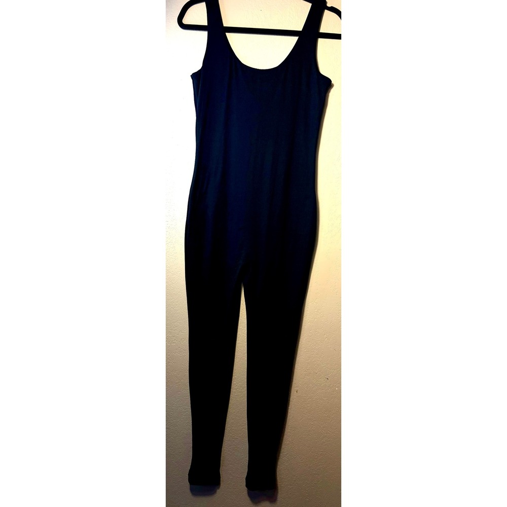 Bumpsuit Black Maternity Catsuit Sleeveless Scoop Neck Bodysuit Jumpsuit Medium